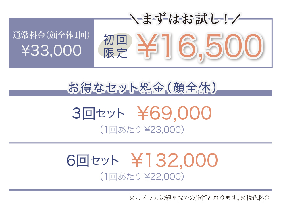 ルメッカの料金表